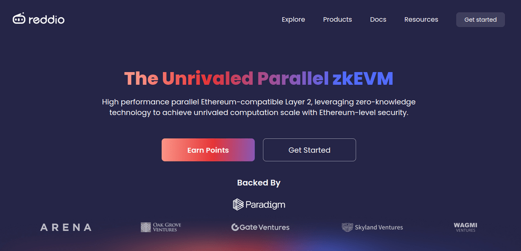 EVM L2 Gaming and DePIN Reddio Secure Seed Funding from Paradigm and Arena Holdings